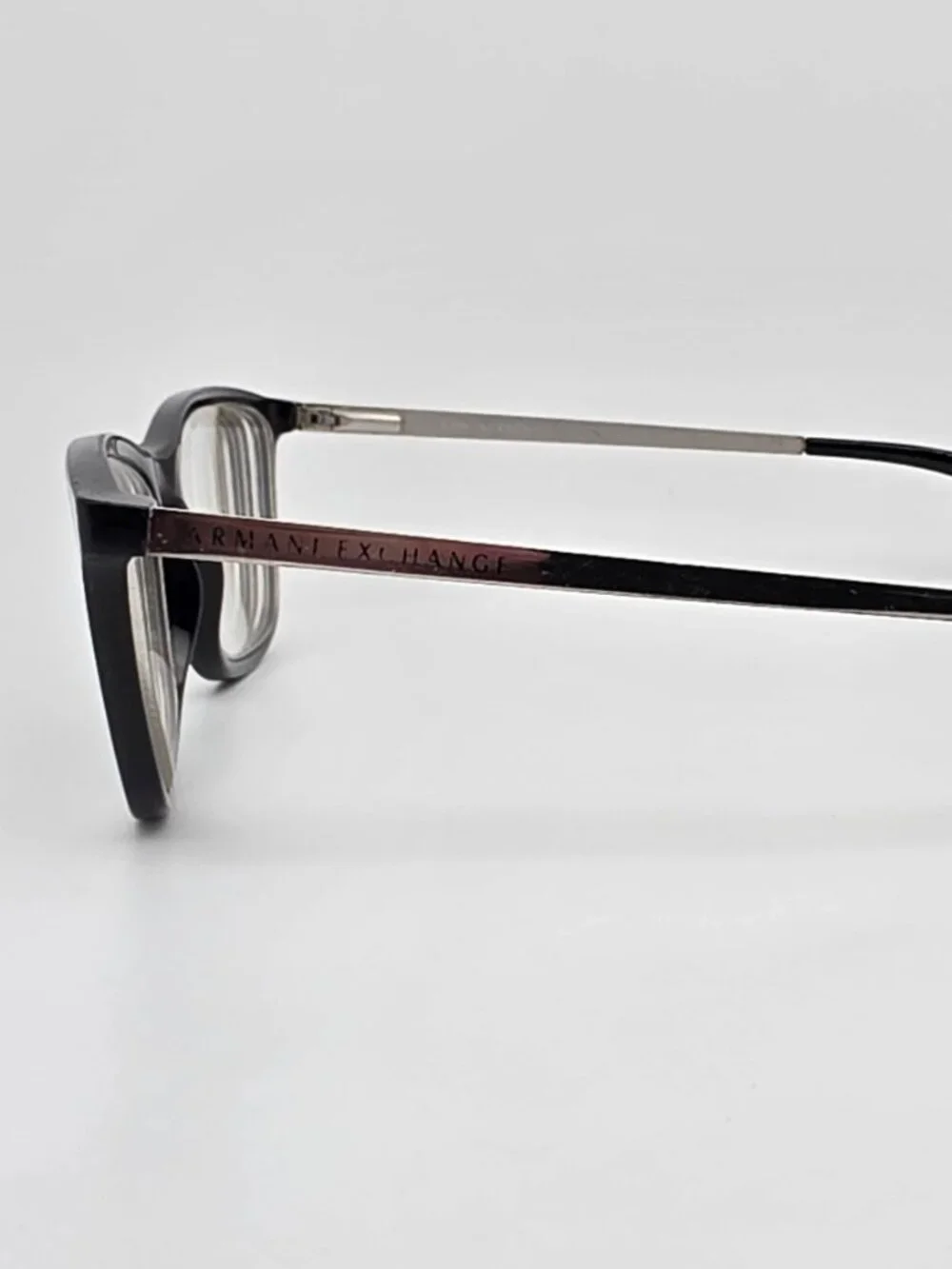 Armani Exchange AX3028 8158 Black Silver Eyeglasses Frame w/ Flexhinge 53-16-140